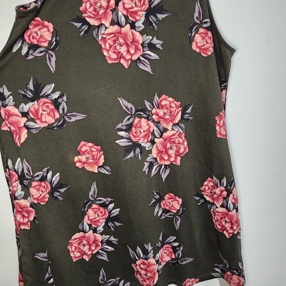 Nine Britton Floral Halter Mini Dress Trapeze Knit Keyhole Back LP Pockets - Picture 3 of 10